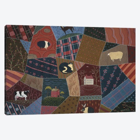 Country Crazy Quilt Canvas Print #WRK46} by Warren Kimble Art Print