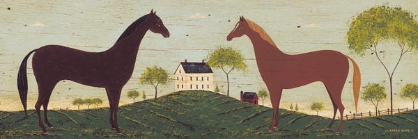 Farms: Double Horses by Warren Kimble