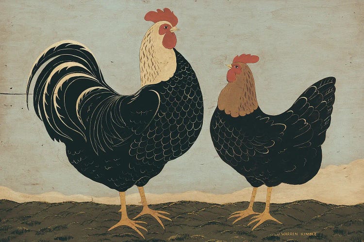 Double Roosters by Warren Kimble wall art