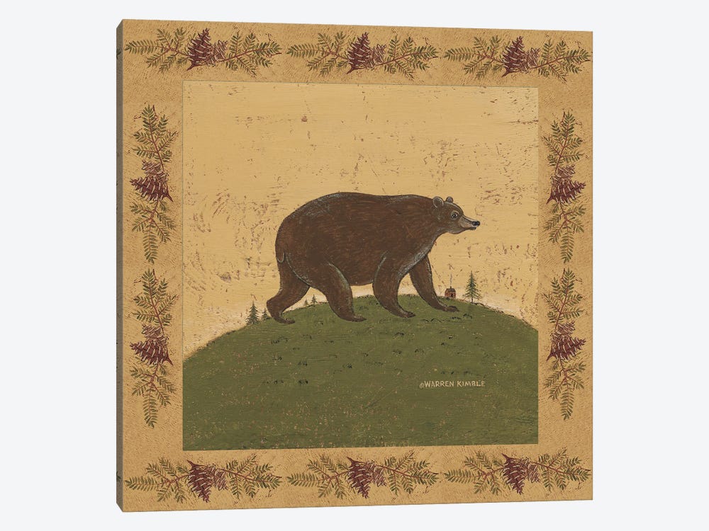 Folk Bear by Warren Kimble 1-piece Canvas Wall Art