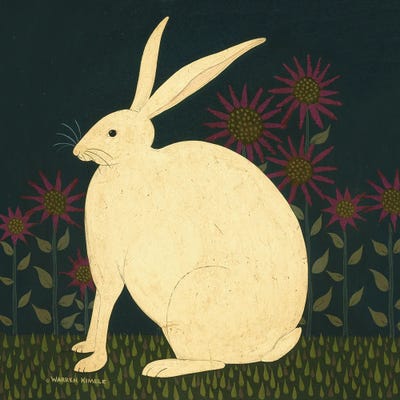 Hare With Sunflowers II by Warren Kimble framed canvas print