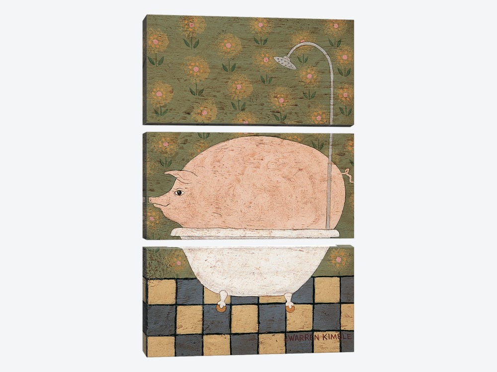 Hog Wash by Warren Kimble 3-piece Canvas Print