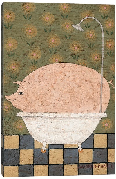 Hog Wash Canvas Art Print - Pig Art