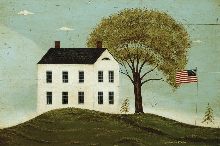 House With Flag by Warren Kimble wall art