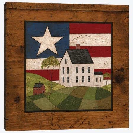 House With Star Canvas Print #WRK77} by Warren Kimble Canvas Art