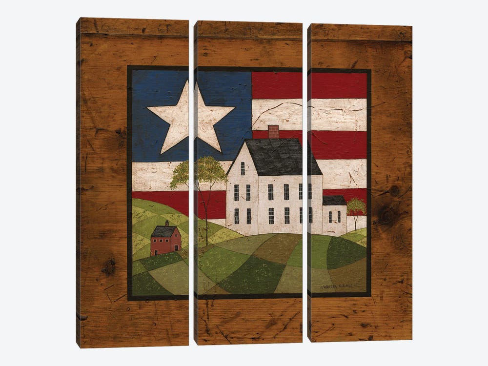 House With Star by Warren Kimble 3-piece Art Print
