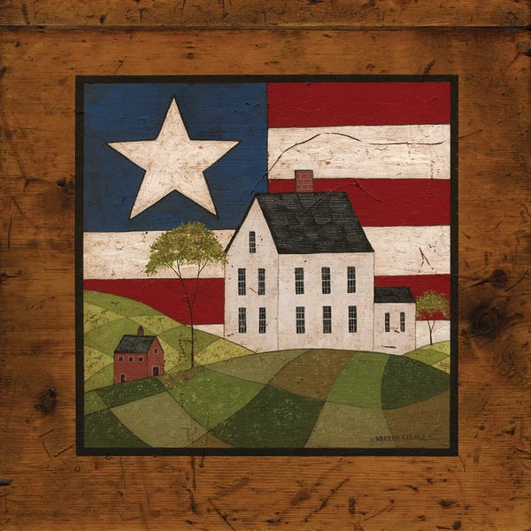 American Flags: House With Star by Warren Kimble