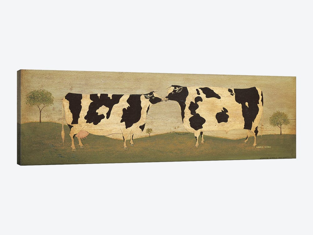 Kissing Cows by Warren Kimble 1-piece Canvas Wall Art