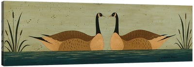 Kissing Geese Canvas Art Print