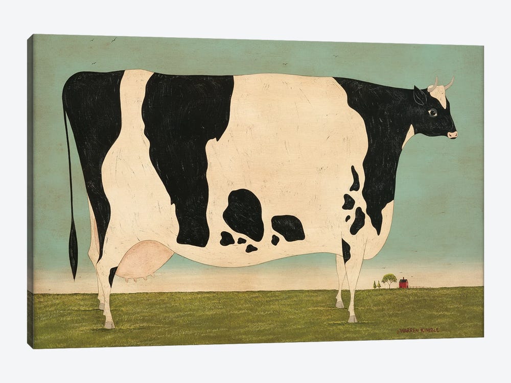 Large Vermont Cow by Warren Kimble 1-piece Canvas Artwork