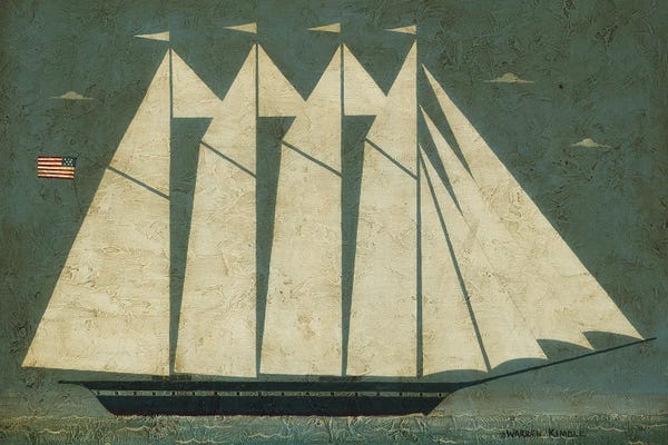 Lakehouse Décor: New Large Ship by Warren Kimble