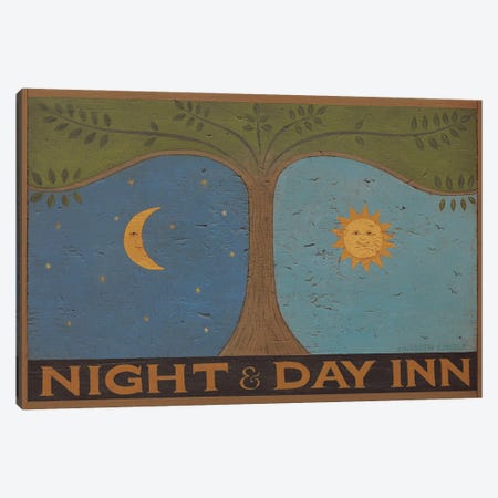 Night And Day Inn Canvas Print #WRK94} by Warren Kimble Canvas Wall Art