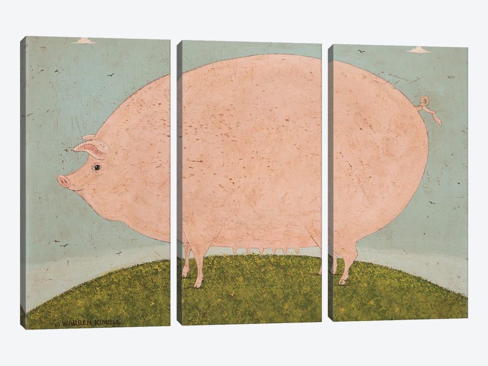 Pig by Warren Kimble 3-piece Canvas Print