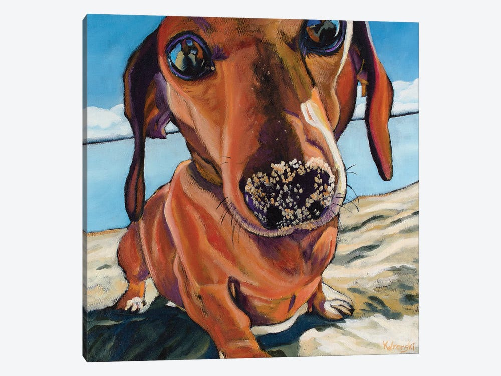 Sand Dog by Kathryn Wronski 1-piece Canvas Art