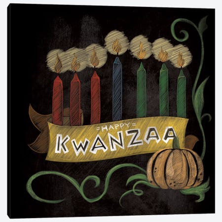 Happy Kwanzaa Canvas Print #WSH3} by 5by5collective Canvas Artwork