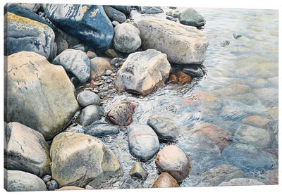 Fjällbacka Stones Canvas Art Print - Rocky Beach Art
