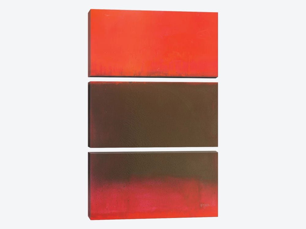 Composition In Reds And Black by Wayne Sleeth 3-piece Canvas Art