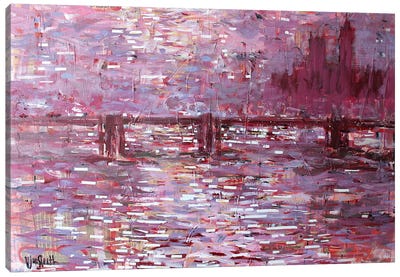 Financial Times (Bridge-Building, after Monet) Canvas Art Print - Water Lilies Collection