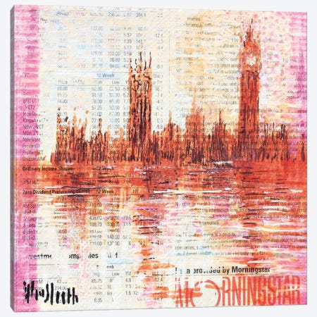 Westminster, The Colour Of Monet (Ten Pounds) Canvas Print #WSL164} by Wayne Sleeth Canvas Art