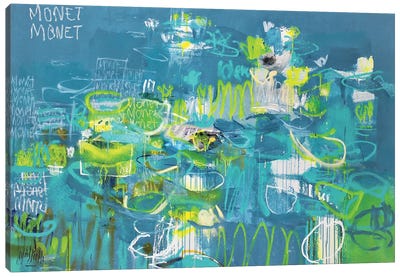 Monet Monet Monet (Gauche) Canvas Art Print - Water Lilies Collection