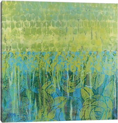 No. 26 Canvas Art Print - Blue & Green Art