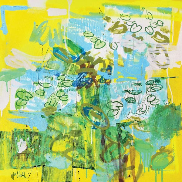 Water Lilies: Monet Monet Monet, Fluorescent Yellow by Wayne Sleeth