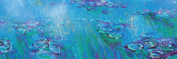 Normandy: Giverny Panorama In Fluo Blue by Wayne Sleeth