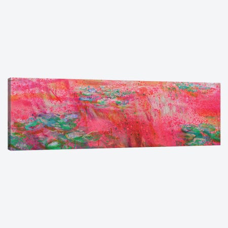 Giverny Panorama In Fluo Red Canvas Print #WSL259} by Wayne Sleeth Canvas Art Print