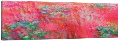 Giverny Panorama In Fluo Red Canvas Art Print - Wayne Sleeth