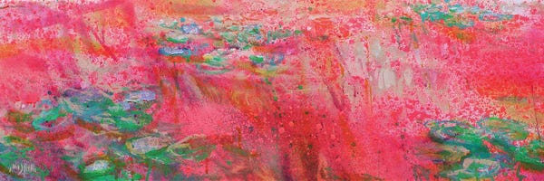 Normandy: Giverny Panorama In Fluo Red by Wayne Sleeth
