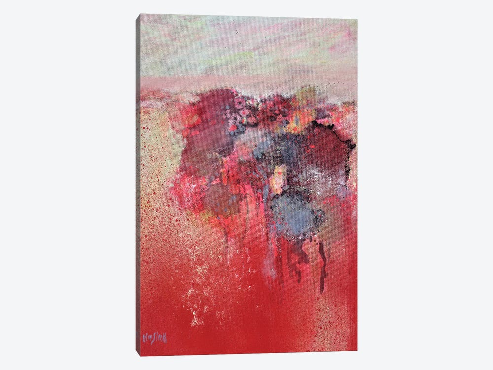 Trees In A Red Landscape by Wayne Sleeth 1-piece Canvas Art Print
