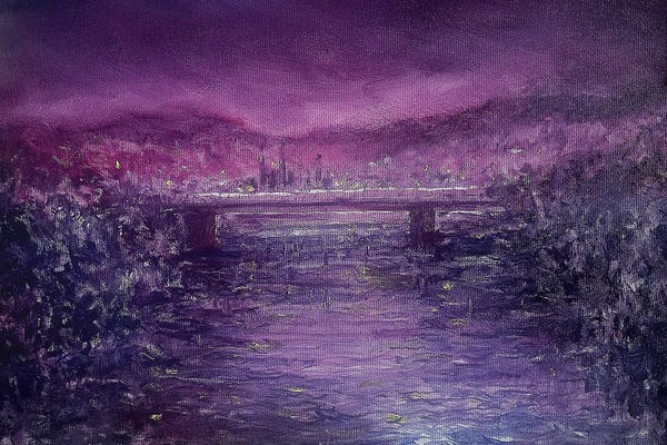 Wayne Sleeth: Industry On The River, Night by Wayne Sleeth