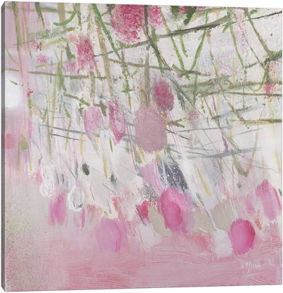 No. 9 Canvas Art Print - Green & Pink Art