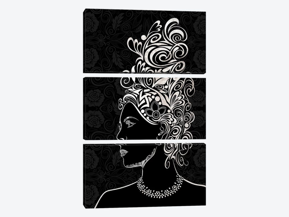 Beauty & Grace in Black & White by 5by5collective 3-piece Canvas Wall Art