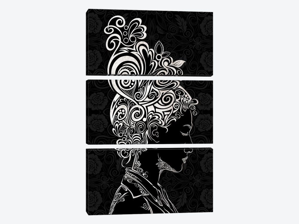 Spring Blossoms in Black & White by 5by5collective 3-piece Canvas Artwork