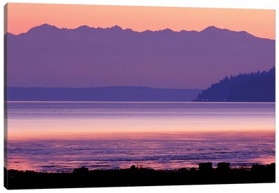 Pastel Sunset Over Puget Sound, Washington, USA Canvas Art Print