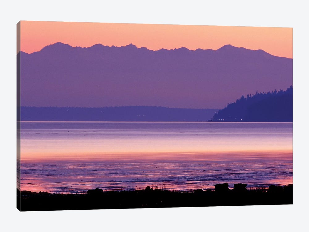 Pastel Sunset Over Puget Sound, Washington, USA by William Sutton 1-piece Canvas Print