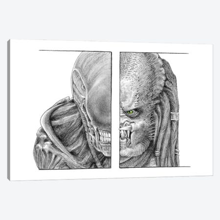 Alien Vs Predator Canvas Print #WTM7} by Marta Wit Canvas Art Print