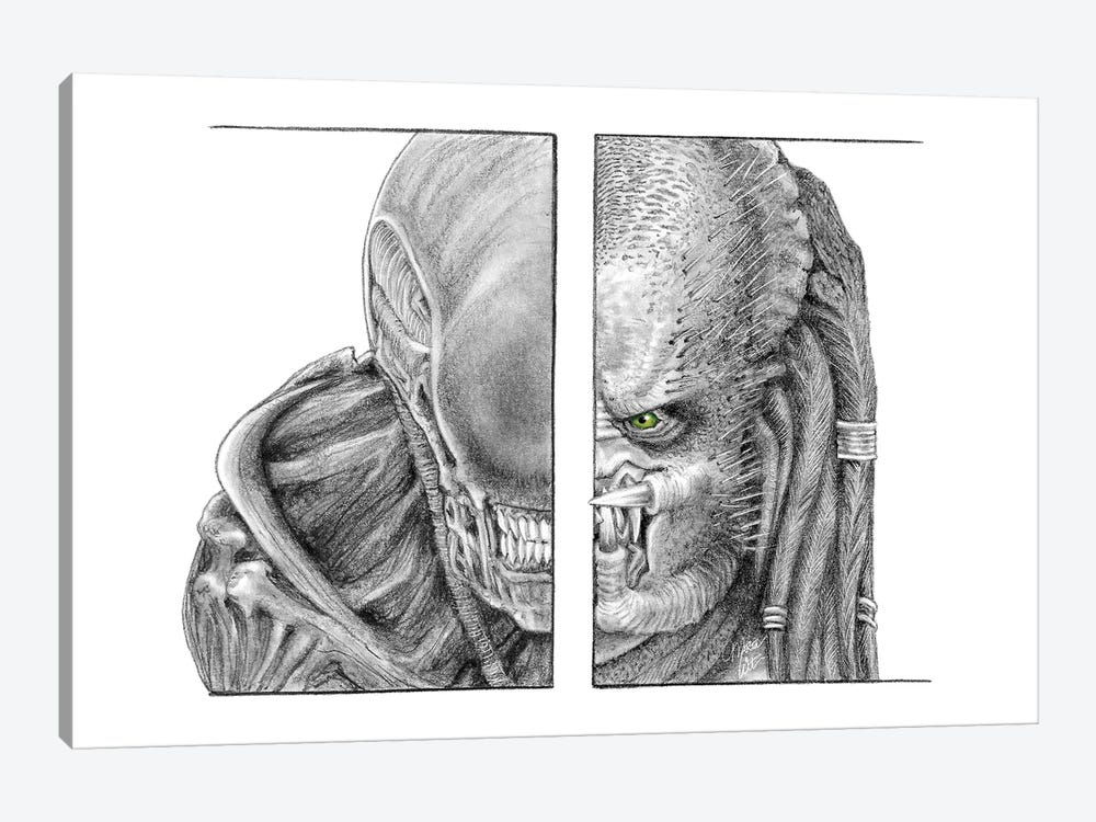 Alien Vs Predator by Marta Wit 1-piece Canvas Print