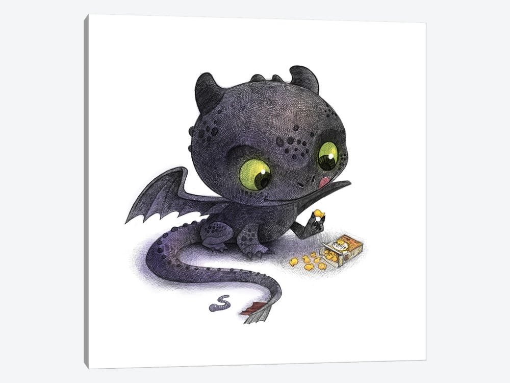 Baby Toothless by Will Terry 1-piece Canvas Artwork