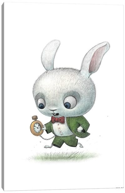 Baby White Rabbit Canvas Art Print - Alice In Wonderland