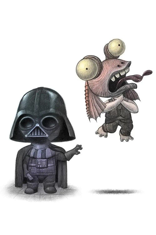 Darth and JarJar by Will Terry wall art