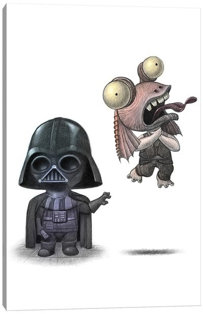 Darth and JarJar Canvas Art Print - Star Wars