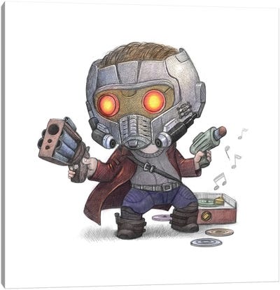 StarLord II Canvas Art Print - Guardians Of The Galaxy