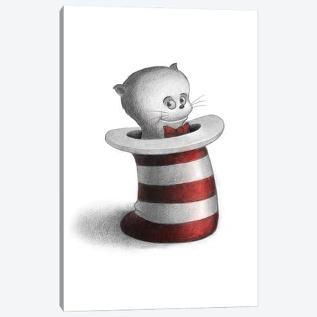Baby Cat In The Hat Canvas Print #WTY18} by Will Terry Canvas Art Print