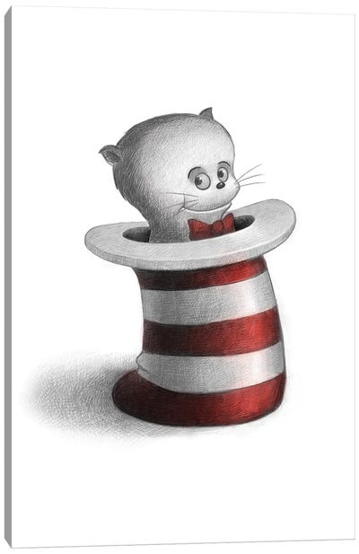 Baby Cat In The Hat Canvas Art Print