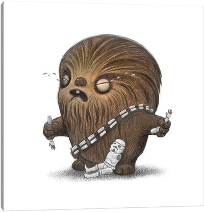 Baby Chewy Canvas Art Print - Star Wars