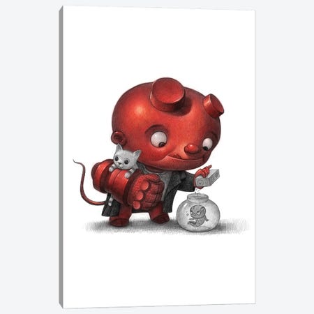 Baby Hellboy Canvas Print #WTY50} by Will Terry Art Print
