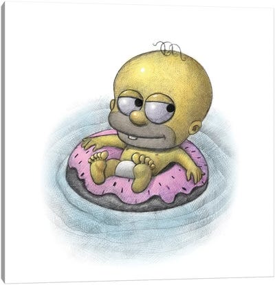 Baby Homer Canvas Art Print - Homer Simpson