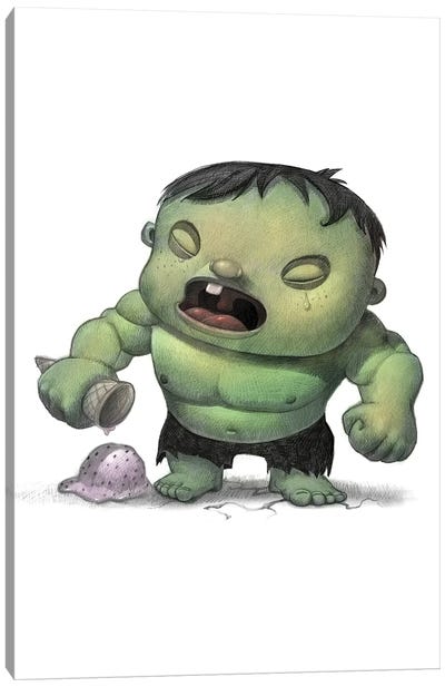 Baby Hulk Canvas Art Print - Superhero Art
